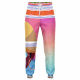 Bahama Mama Pink Ombre Striped Unisex Eco-Poly Joggers Joggers - Thathoodyshop