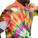 Orange Starburst S/S Button Down Shirt Short Sleeve Button Down Shirt - AOP - Thathoodyshop