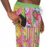 Hello Janis! Yellow Striped Giraffe Patchwork Unisex Eco-Poly Joggers Eco Poly Joggers - Thathoodyshop