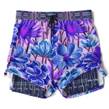 Norma Jean Purple Plaid Floral Compression Activity Shorts Athletic Shorts - Thathoodyshop