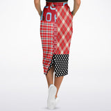 Red Pacific Palisades Patchwork Long Pocket Skirt Long Pocket Skirt - Thathoodyshop