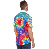 Rainbow Swirl S/S Button Down Shirt Short Sleeve Button Down Shirt - AOP - Thathoodyshop