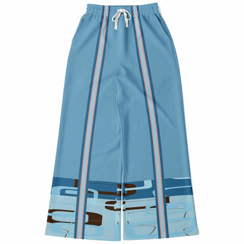 Blue Geo Striped Leg SW Bellbottoms Flare Leg Pants - Thathoodyshop