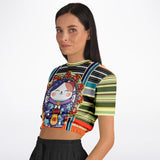 Happy Tequila Sunrise Cropped Sweater Cropped Short Sleeve Sweater - Thathoodyshop