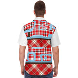 Red Pacific Palisades Plaid Button Down Shirt Short Sleeve Button Down Shirt - Thathoodyshop