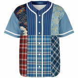 Andromeda Blue Hobo Patchwork Button Front Jersey Button Front Shirt - Thathoodyshop