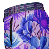 Norma Jean Purple Plaid Floral Compression Activity Shorts Athletic Shorts - Thathoodyshop