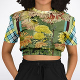 Green Caravan Plaid Cropped Sweater Cropped Short Sleeve Sweatshirt - Thathoodyshop
