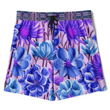 Norma Jean Purple Plaid Floral Compression Activity Shorts Athletic Shorts - Thathoodyshop