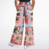 Pink Geo Retro Striped Bellbottoms Bellbottoms - Thathoodyshop