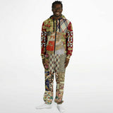 Tripoli Floral Patchwork Unisex Romper Zip-Front Romper - Thathoodyshop
