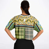 Green Caravan Plaid Crop Jersey Cropped Football Jersey - Thathoodyshop