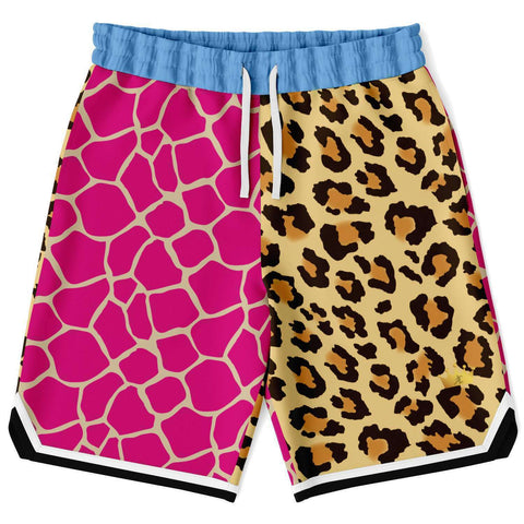 Santorini Leopard Basketball Shorts Basketball Short Rib - AOP - Thathoodyshop