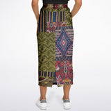 Red Melange Pocket Maxi Skirt Maxi Skirt - Thathoodyshop
