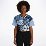 Blueberry Hill Crop Jersey Cropped Football Jersey - Thathoodyshop