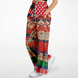 Busan Fleur Red Floral SW Stretchy Phat Bellbottoms Bellbottoms - Thathoodyshop
