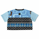 Pacific Palisades Blue Geo Crop Jersey Cropped Football Jersey - Thathoodyshop