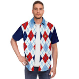 Red Par 4 S/S Button Down Shirt Short Sleeve Button Down Shirt - AOP - Thathoodyshop