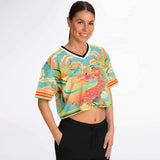 The Koi Dragon Crop Jersey Cropped Jersey - Thathoodyshop