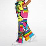 OG San Diego Pink Striped Floral Stretchy Phat Bellbottoms Bellbottoms - Thathoodyshop