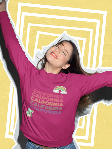 Peace Love & California HD Crewneck Sweatshirt - Thathoodyshop