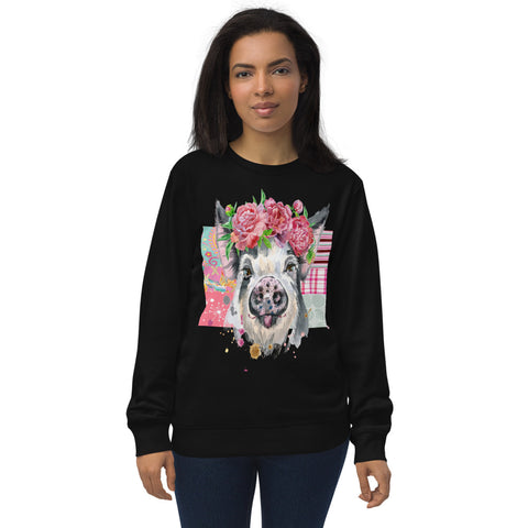 Pink Calypso Piggy Unisex Organic French Terry Sweatshirt French Terry Sweatshirt - Thathoodyshop