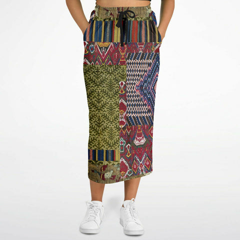 Red Melange Pocket Maxi Skirt Maxi Skirt - Thathoodyshop
