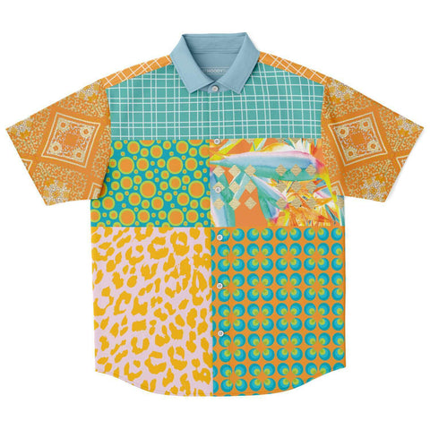 South Beach S/S Button Down Shirt Short Sleeve Button Down Shirt - AOP - Thathoodyshop