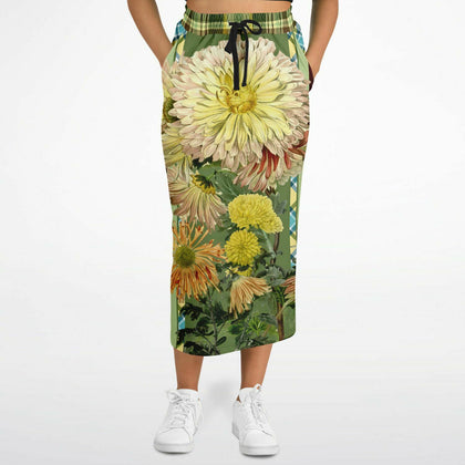 Green Caravan Floral Pocket Maxi Skirt Long Pocket Skirt - Thathoodyshop
