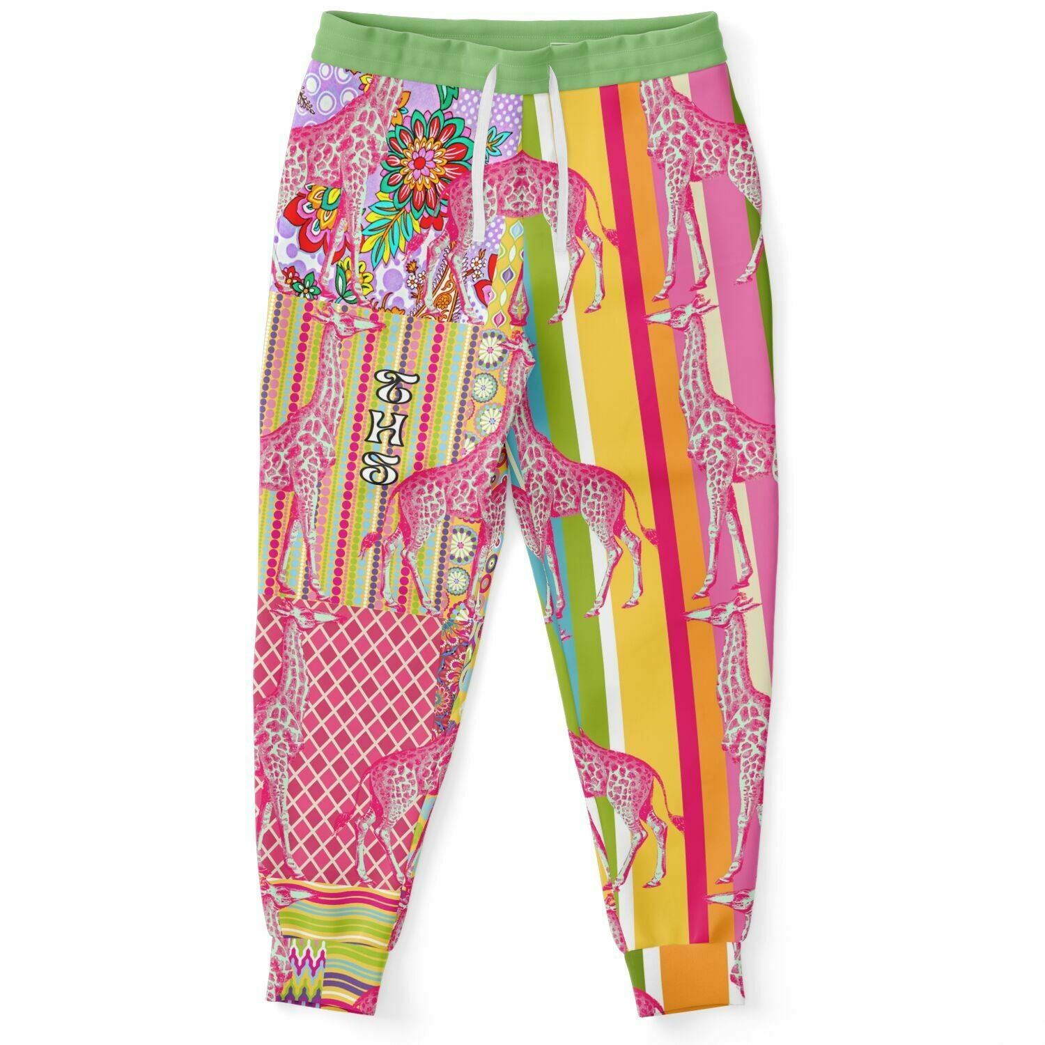 Hello Janis! Yellow Striped Giraffe Patchwork Unisex Eco