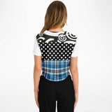 Pacific Palisades Patchwork Cropped Button Front Jersey Cropped Baseball Jersey - Thathoodyshop