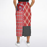 Red Pacific Palisades Patchwork Long Pocket Skirt Long Pocket Skirt - Thathoodyshop