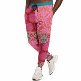 Gypsy Beat Pink Patchwork Unisex Fleece Joggers Joggers - Thathoodyshop