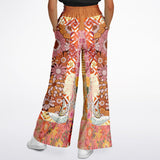 Yogananda Pink Floral Patchwork Eco-Poly Stretchy Phat Bellbottoms Wide Leg Pants - Thathoodyshop