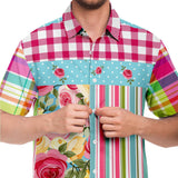 Parade of Roses S/S Button Down Shirt Short Sleeve Button Down Shirt - AOP - Thathoodyshop