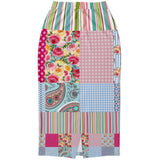 Pink Sherbert Floral Patchwork Plaid Long Pocket Skirt Long Pocket Skirt - Thathoodyshop