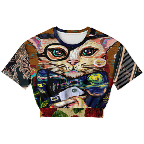 Dapper Cat Cropped Sweater Cropped Sweater - Thathoodyshop