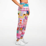 Bahama Mama Pink Floral Patchwork Unisex Cargo Sweats Cargo Pants - Thathoodyshop