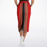 Gold Line Red Pocket Maxi Skirt Maxi Skirt - Thathoodyshop
