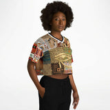 Mother Lode African Print Crop Jersey Cropped Football Jersey - Thathoodyshop