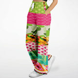 Pink Cerise Cheetah Floral Plaid Stretchy Phat Bellbottoms Athletic Flare Joggers - Thathoodyshop