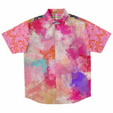 Bahama Mama Patchwork Plaid Floral Short Sleeve Button Down Shirt Short Sleeve Button Down Shirt - Thathoodyshop