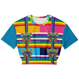 OG San Diego Rainbow Stripe Short Sleeve Cropped Sweater Cropped Short Sleeve Sweater - Thathoodyshop