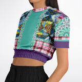 Gypsy Queen Purple Cropped Sweater Cropped Short Sleeve Sweater - Thathoodyshop
