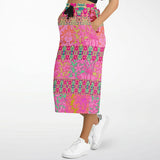 Gypsy Beat Pink Floral Patchwork Long Pocket Skirt Long Pocket Skirt - Thathoodyshop
