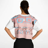 Pink Geo Crop Jersey Cropped Football Jersey - Thathoodyshop