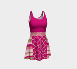 Pink Safari Flare Dress Flare Dress - Thathoodyshop