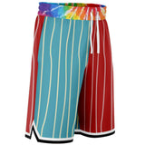 Rainbow Swirl Basketball Shorts Basketball Short Rib - AOP - Thathoodyshop