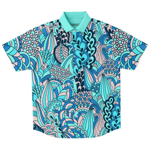 Aqua Amarillo S/S Button Down Shirt Short Sleeve Button Down Shirt - AOP - Thathoodyshop