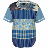 Andromeda Blue Hobo Patchwork Button Front Jersey Button Front Shirt - Thathoodyshop